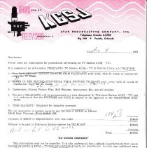 August 4, 1958 advertising contract with KCSJ