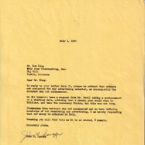July 1, 1960 demand for repayment from KCSJ