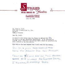 July 15, 1960 refusal of advertising as repayment re: KCSJ dispute