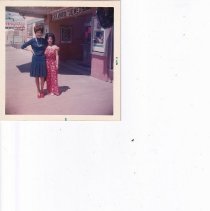 Two ladies (Sally? Marie?) outside Fox West Theatre 1973