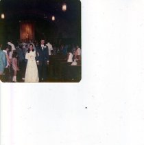 unknown bride and groom at church wedding