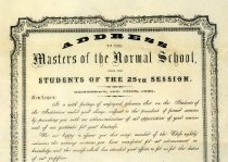 Address to the Masters of Normal School from students; June 13, 1861