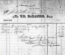 Wm. McMaster, Jr. Invoice to St. Paul's Church; 1875