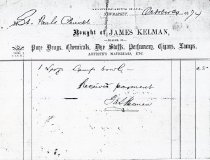 James Kelman Invoice to St. Paul's Church;1874