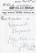 James Kelman Invoice to St. Paul's Church;1876