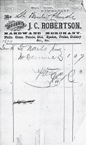 J.C Robertson Invoice to St Paul's Church