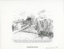 A copy of a pencil sketch of Jesse Srigley's home by Edgar Baker (circa 1880's)