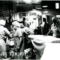 Scene of the busy operating room.