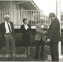 Dedication flag pole: Dr. Paul Cherney, Dr. & Mrs. Bedrosian, Dr. Grunmeier