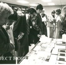 Alumni Tour HOPE Center print shop during reunion Alice Mild far right