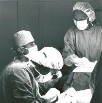 Dr. Finkelman with Brazilian nurse counterpart looking on.