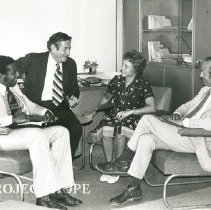 Dr. Walsh with guests at HOPE Center.