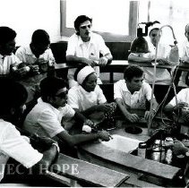 Dr. Stephen G. Schonfield with his last  year dental students at University