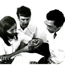 Dental Coordinator Dr. Owen Wiley & Dr. Wild Silva, dean of the Dental Scho