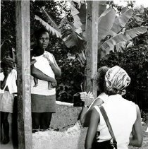 Dr Dorothy Morrow and med student make a home visit in Cedar Valley, Jam.
