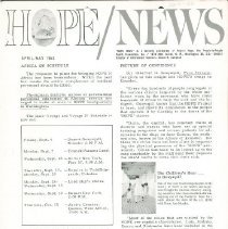 HOPE/NEWS April/May 1964 page  1