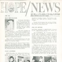 HOPE/NEWS June 1964 page 1