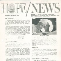 HOPE/NEWS November/December /1964 page 1