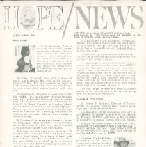 HOPE/NEWS March/April 1965 page 1