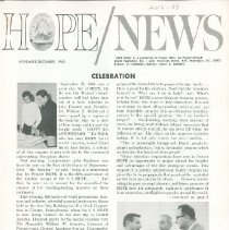 HOPE/NEWS November/December 1965 page 1