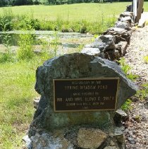 Spring Meadow Pond restoration provided by Mr and Mrs Lloyd Smith. 1987