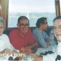 Mrs Walsh, Dr Royaltey, Dr Rosenman, Dr Walsh at reunion in San Francisco