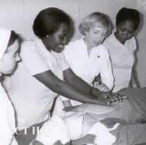 Sr. Mary of Imbaba Cardiothoracic Institute, with 2 Sudanese students, Nanc