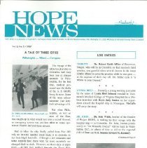 HOPE News Vol 5. No.2/1967 Pg. 1