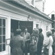 Dr. Walsh gives tour of Stone House in 1978.