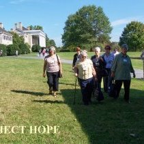 Alumni boarding the bus in front of Carter Hall at the 2008 Reunion in DC.