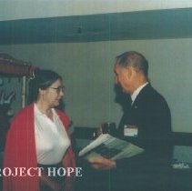 Linda Nims and unknown at 1993 reunion in Albuquerque