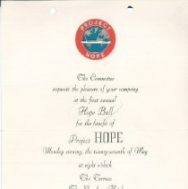 Invitation to the 1964 HOPE Ball.