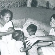 Judy Golbuff Tomkins making a home visit in Ceylon.
