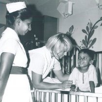 Darlene Padgett and counterpart on SS HOPE in Ceylon.