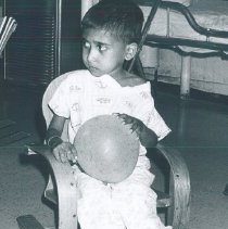 Pediatric patient being treated for malnutrition on the SS HOPE in Ceylon.