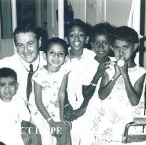 William B Walsh with Pediatric patients on the SS HOPE in Ceylon.