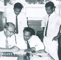 Clemente Hiebert with counterparts at Colombo General Hospital in Ceylon.