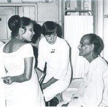 Linda Hecker and patient on the SS HOPE in Ceylon.