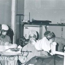 Mary Lekas operating on the SS HOPE in Ceylon.