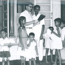 Joseph Parks with counterpart at Lady Ridgeway Hospital in Ceylon.