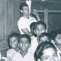 John Baker on cleanup day at Maradana School in Ceylon.