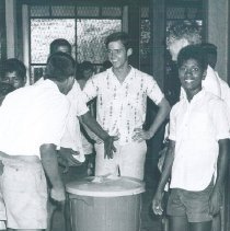 Nick Secor on cleanup day at Maradana School in Ceylon.