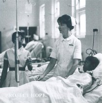 Diana Stafford with counterpart at Colombo General Hospital in Ceylon.