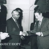 William B Walsh, EL Senanayake and Andrew Corry at farewell in Ceylon.