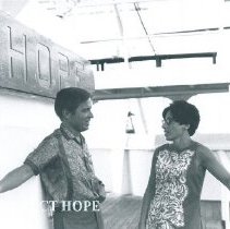Dick Daniels and Connie Blish on the SS HOPE in Ceylon.