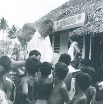 John Paul and Patrick McGreal at a clinic in Ceylon.