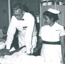 Thomas Hazelrigg and Mary Lou Roppeon the SS HOPE in Ceylon.