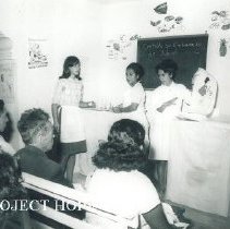 Medical Post where an Aux Nurse is giving a health talk in Turjillo, Peru.