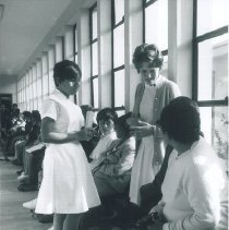 Sandra Deerhake with counterpart and patients in Hospital in Trujillo, Peru