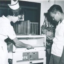 Mary Finley on the SS HOPE in Indonesia.